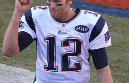 Number 12, Tom Brady, quarterback for the New England Patriots of the NFL